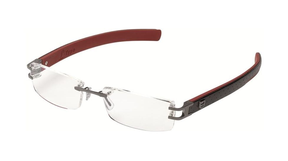 Tag Heuer 0113 Bifocal Prescription Eyeglasses, Anthracite Ceramic Frame - Calfskin Black Temples Frame, Clear Lens-0113-004BI
