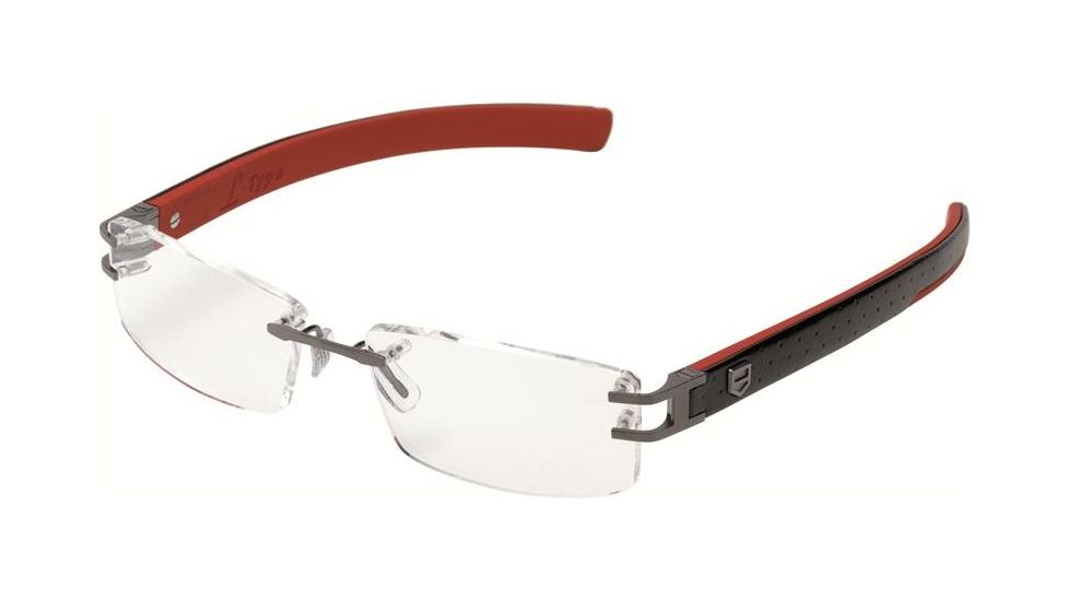 Tag Heuer 0120 Bifocal Prescription Eyeglasses, Anthracite Ceramic Frame - Calfskin Black Temples Frame, Clear Lens-0120-004BI