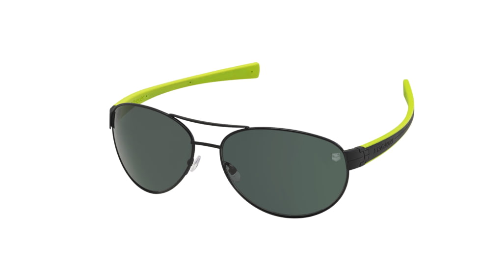 Tag Heuer 0253 Progressive Prescription Sunglasses, Matte Black Frame - Black/Anise Green Temples Frame, Polarized Precision Green Lens, 0253-309PR