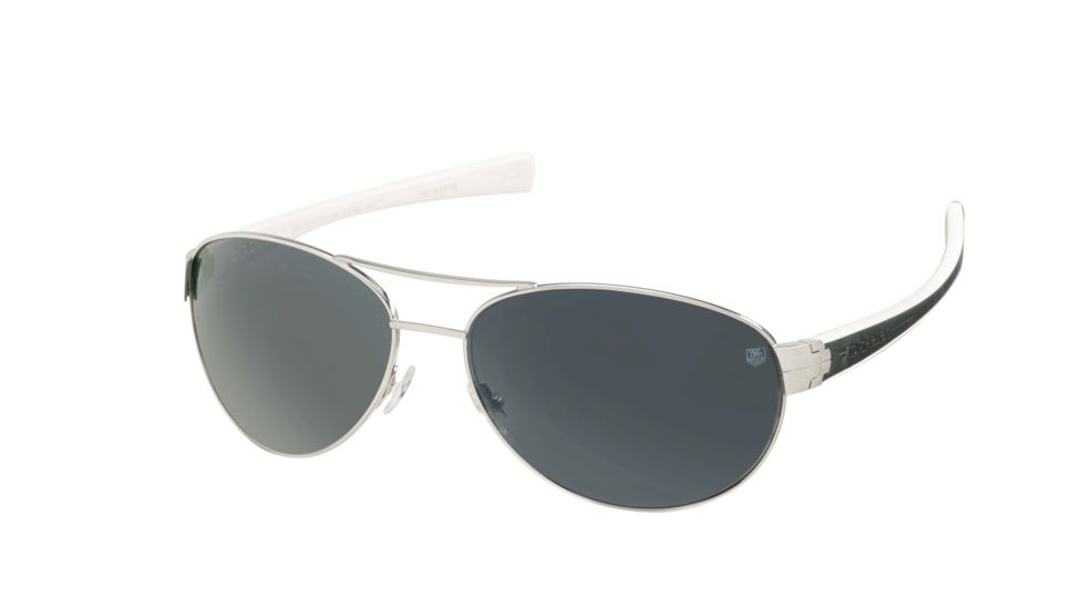 Tag Heuer 0253 Progressive Prescription Sunglasses, Pure Frame - Black/White Temples Frame, Outdoor Grey Lens-0253-206PR