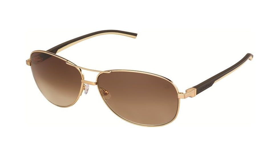 Tag Heuer 0884 Progressive Prescription Sunglasses, Gold Frame - Dark Brown/Ivory Temples Frame, Outdoor Gradient Brown Lens-0884-204PR