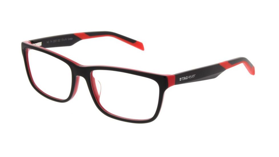 Tag Heuer B. Urban 0553 Progressive Prescription Eyeglasses, Black/Red Frame, 0553-002PR