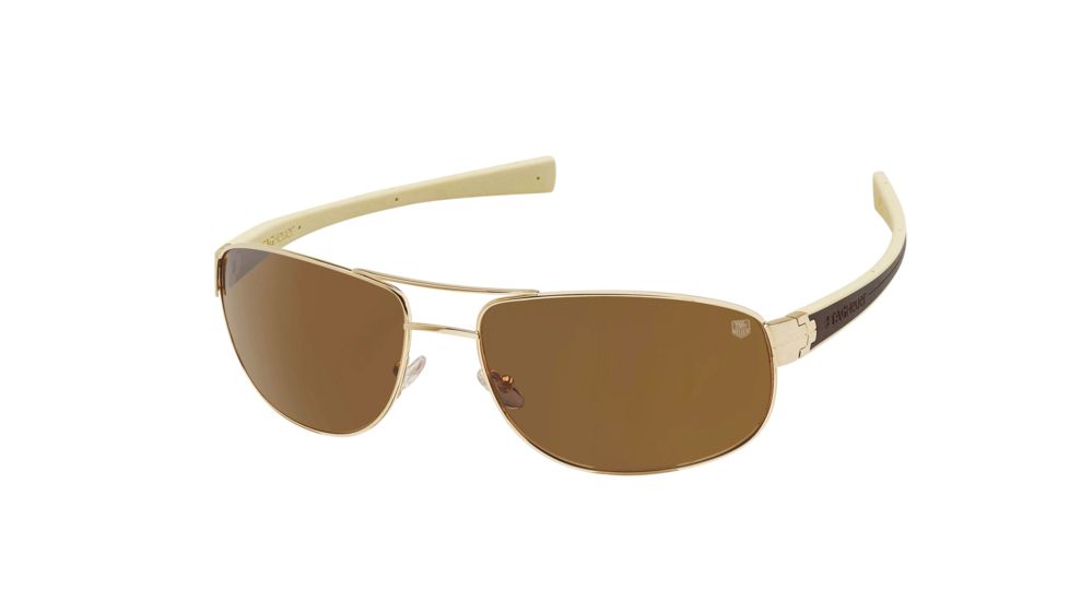 Tag Heuer LRS 0252 Sunglasses - Gold Frame - Dark Brown/Ivory Temples,Outdoor Brown Lens-0252-705
