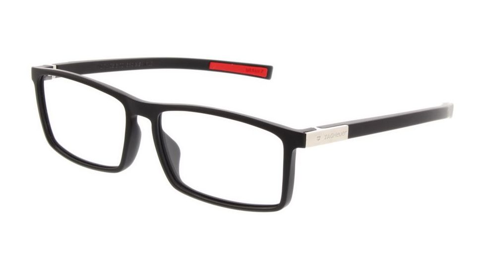 Tag Heuer Matte Black Frame - Matte Black/Red Temples, 0516-001