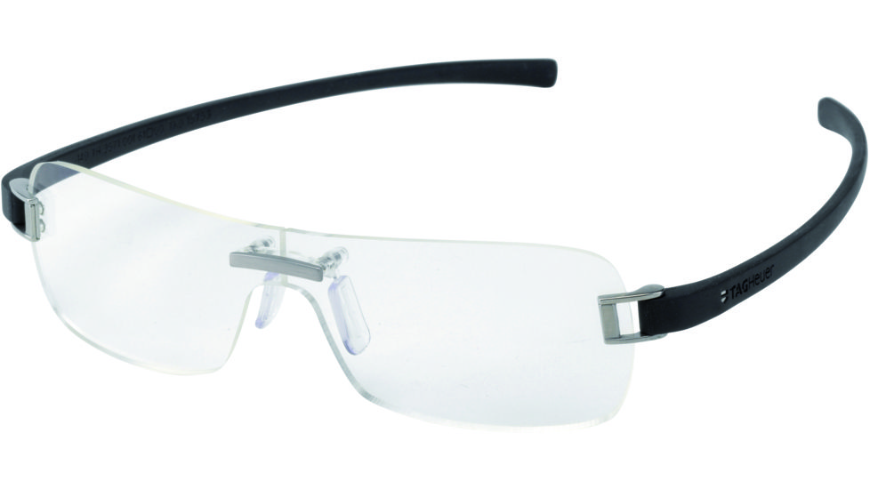 Tag Heuer Panorama Eyeglasses, Titanium Frame/Black Temples, Clear Lens 3571-001