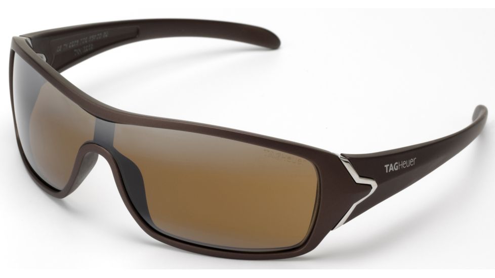 Tag Heuer Racer Sunglasses, Sand Polished Frame/Brown Temples, Brown Outdoor Lens 9206-702