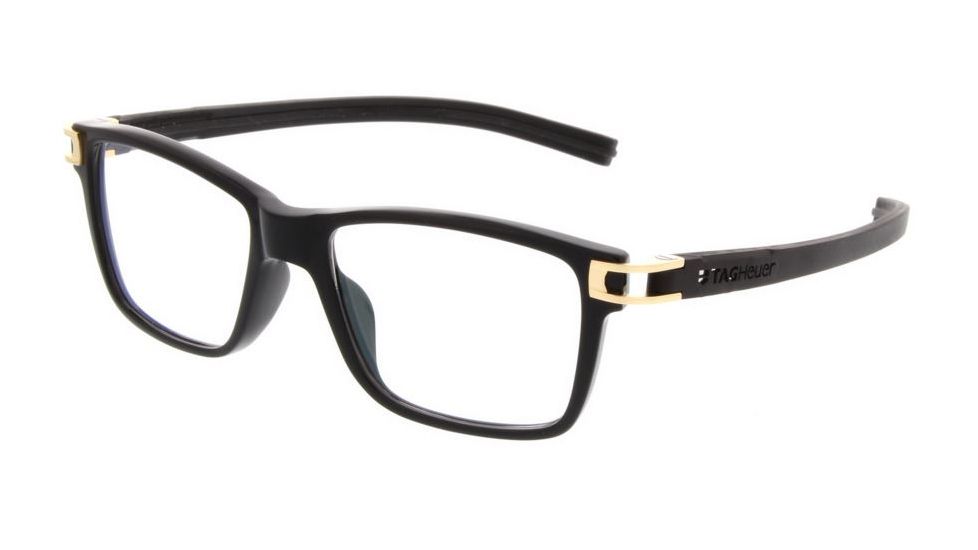 Tag Heuer Shiny Black Frame - Black Temples/Gold Lugs, 7603-009