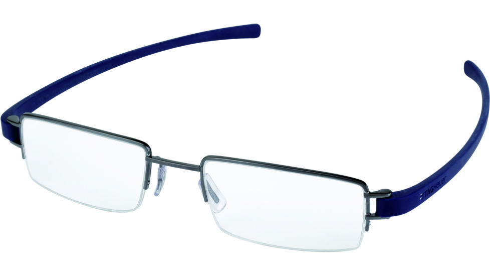 Tag Heuer Track Eyeglasses, Anthracite Ceramic Frame/Smart Blue Temples, Clear Lens 7206-016
