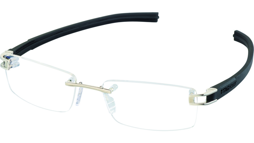 Tag Heuer Track S Eyeglasses, Pure Frame/Black Black Temples, Clear Lens 7643-011