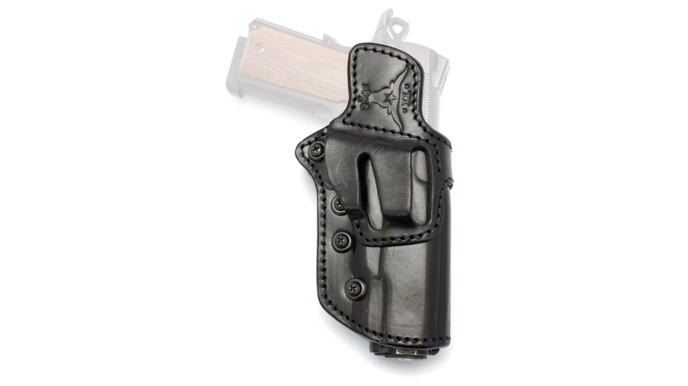 Texas 1836 Leather OWB Holster, Most Single Stack S&amp;W Shield/Hellcat/ Shield EZ/9mm &amp;40 - 3in, Ambidextrous, Black, TX-LOCK-R-OWB-1010