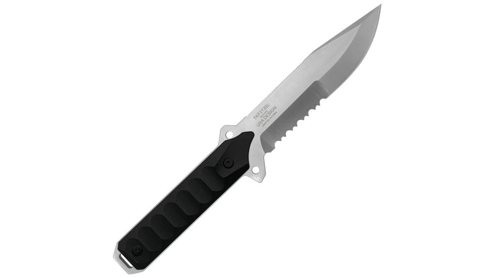 Takumitak Escort Fixed Blade Knife, 5.5in, D2, Drop Point, G10 Handle, Silver, TKF213SL