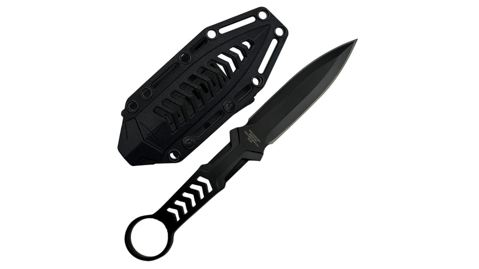 Takumitak Missing Screw Fixed Blade Knife, 4 in Blade, 3cr13, Black, TKF302