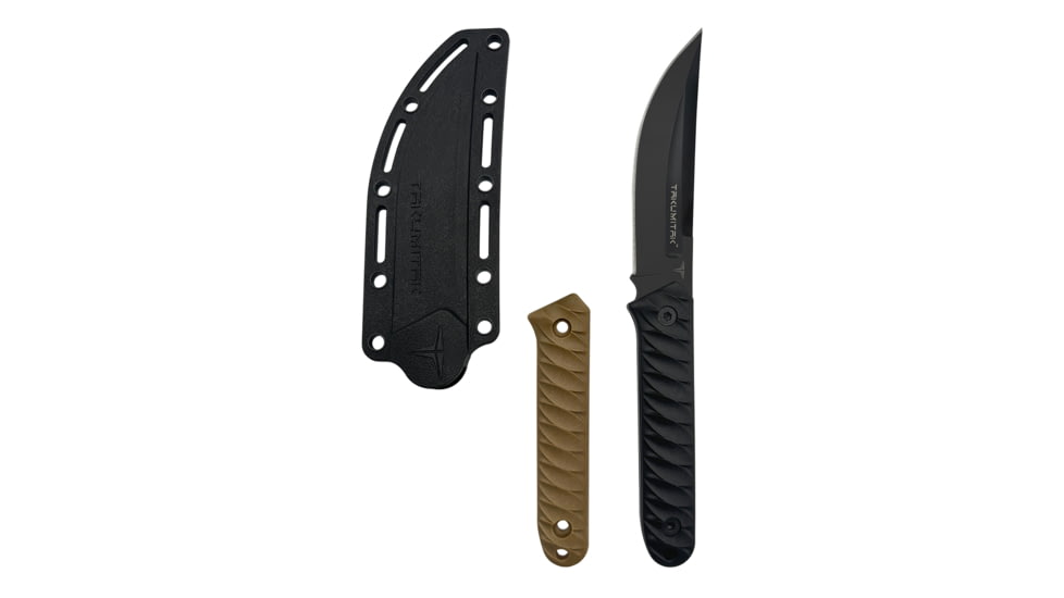 Takumitak Ninja Fixed Blade Knife, 4.25 in Blade , 3cr13, Black, TKF313
