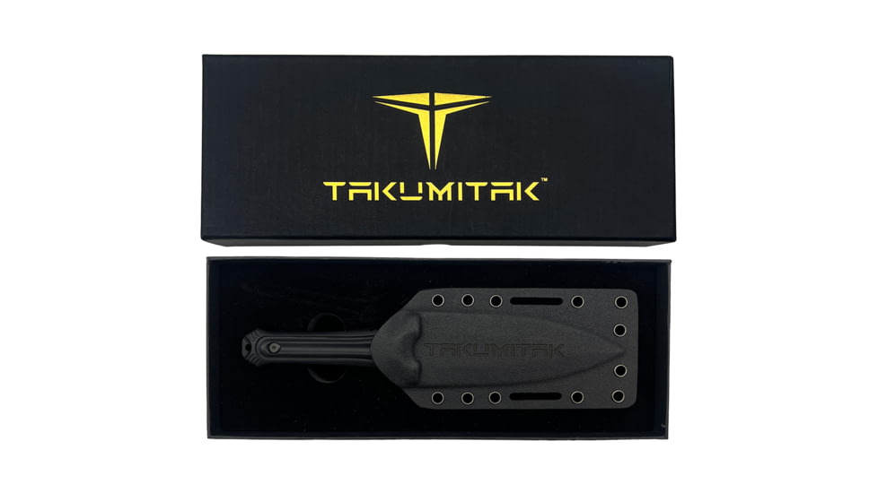 Takumitak Sentinel Fixed Blade Knife, 5.5in, D2, Spear Point, G10 Handle, Black, TKF203BK