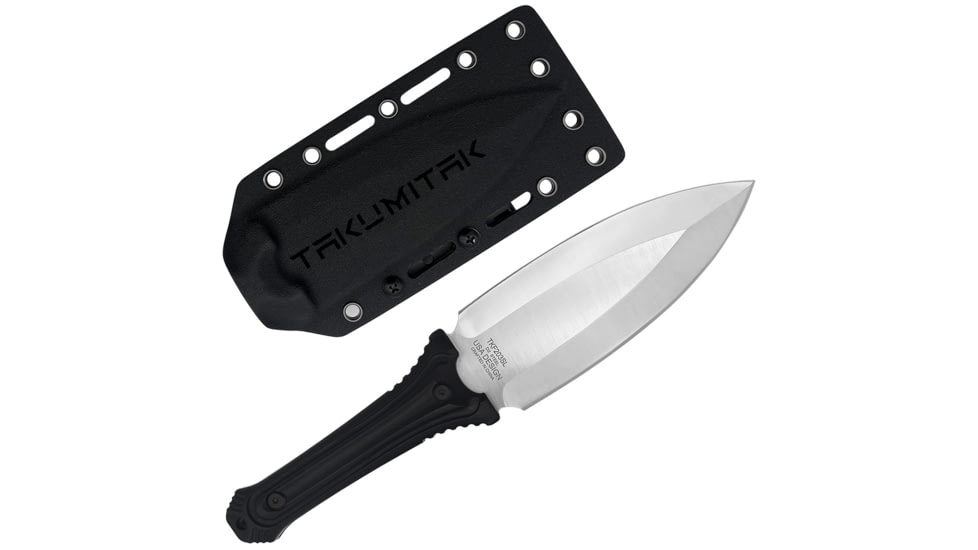 Takumitak Sentinel Fixed Blade Knife, 5.5in, D2, Spear Point, G10 Handle, Silver, TKF203SL