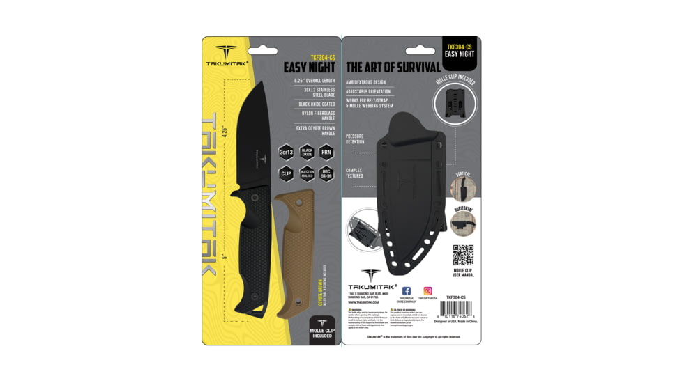 Takumitak Easy Night 4.25in Fixed Blade Knife