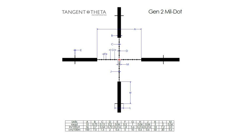 Tangent Theta Inc. TT315 M-Series 3-15x50mm Rifle Scope, 30mm, Mrad Adjust, Gen 2 Mildot Reticle, Matte Black, 800102-0002