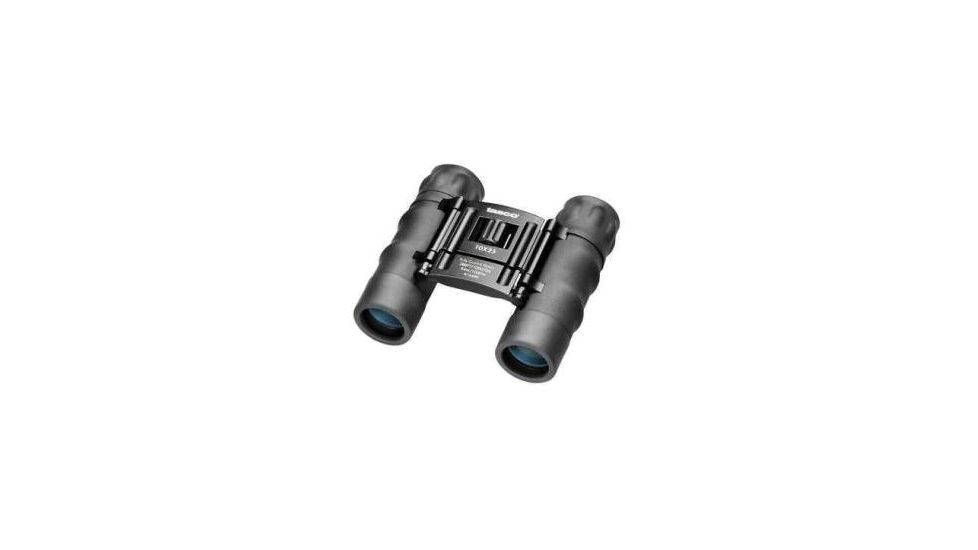 Tasco Essential 10x25 Roof Prism Water Resistant Binoculars, Black, Clam Pack - 168RBD