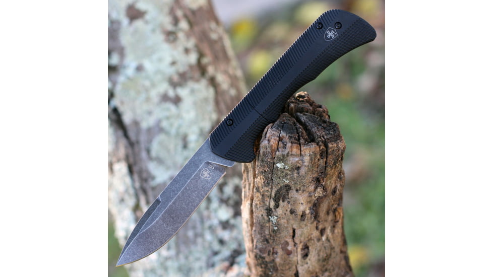 Templar Knife Auto Assist Folding Knife, 3.25in, Powder D2 Steel, Black Oxide Stonewashed Drop Blade, Black Anodized Aluminum Handle, AAABK321