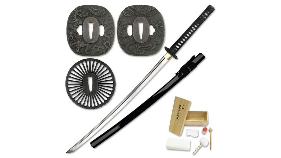 Ten Ryu Fixed Blade, 40in, Carbon Steel Blade, Black Cotton Wrapped Handle MA-203BK