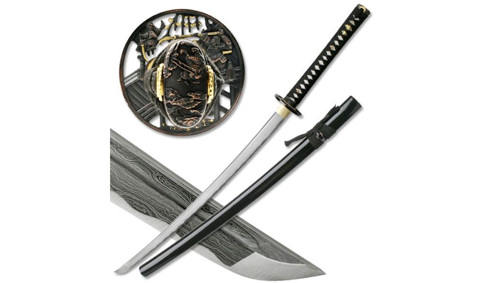 Ten Ryu Fixed Blade, 40in, Carbon Steel Blade, Cotton Wrapped Real Ray Skin Handle MAZ-400