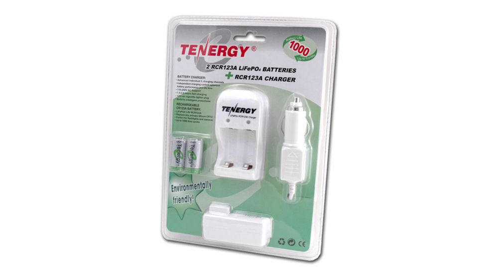 Tenergy RCR 750mAh Batteries w/Charger, Green and White 30203