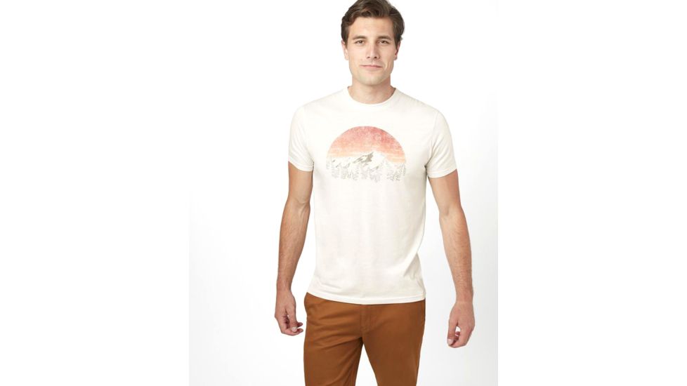Tentree Vintage Sunset Short Sleeve T-Shirt - Mens, Elm White Heather, S, TCM2096-0453-S