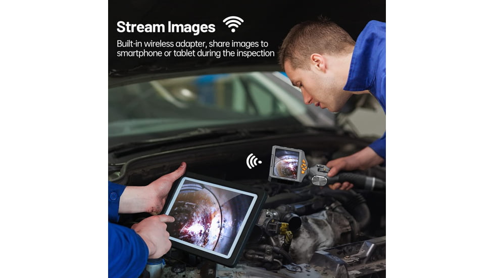 Teslong TD500 Articulating Inspection Camera w/ 5in Screen, Black/Metallic Grey/Orange, TD50085L1.55