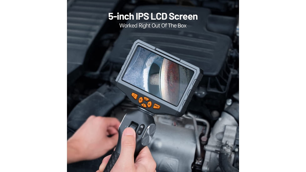 Teslong TD500 Articulating Inspection Camera w/ 5in Screen, Black/Metallic Grey/Orange, TD50085L1.55