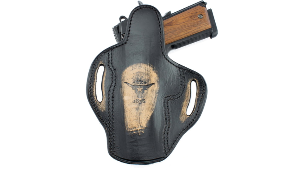 Texas 1836 Cannon Vintage Edition - Open Top OWB Holster, Right Hand, Glock 17, Glock 22, Glock 31, With No Attachment, Vintage Tan, Black, TX-BH3-300-VINTAN