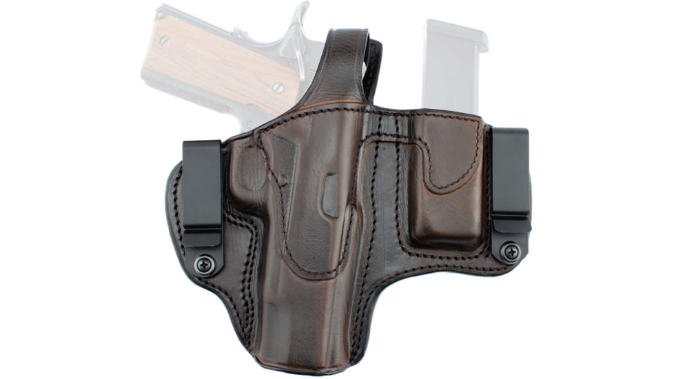 Texas 1836 Crusader - 2 In 1 Thumbreak Holster w/ Magazine Carrier, Right Hand, Smith &amp; Wesson M&amp;P 9 Shield, Smith &amp; Wesson M&amp;P 40 Shield, Glock 43, With No Attachment, Brown, TX-TB-DCH-MC-1012
