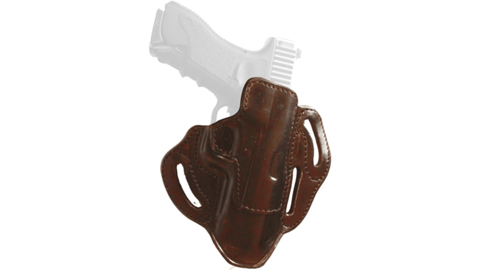 Texas 1836 Three Slots - Open Top OWB Holster, Right Hand, Glock 19, SIG Sauer P320 X-Compact, With No Attachment, Brown, TX-3SLOTS-OT-522