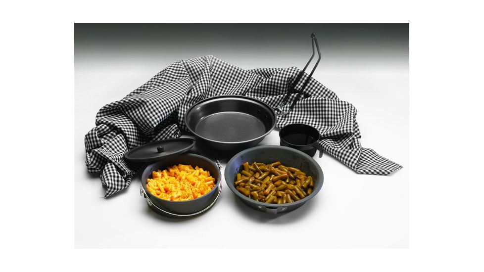 Texsport Black Ice Cookware Set, 6.50" Diameter Frying Pan, Lid, 8 fl oz Measuring Cup, 16 fl oz Pot 13418TEX