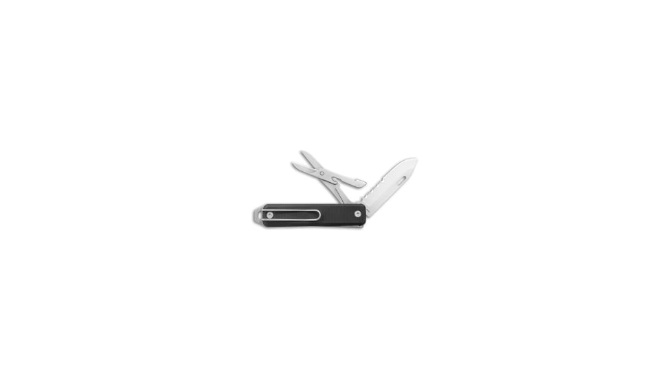 The James Brand The James Brand The Ellis Lockback Knife &amp; Tool w/Scissors Black 2.75" Sat Ser, Black, Sandvik 12C27, adult, BHQ-145134