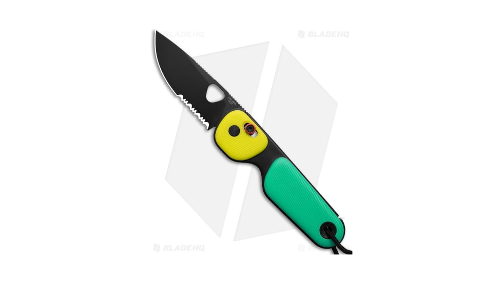 The James Brand The Redstone Slide Lock Folding Knife, 2.43in, Sandvik 12C27, Drop Point Blade, Polymer, Blue/Yellow Handle, Blue/Yellow/Black, 6.13 inch, BHQ-195188