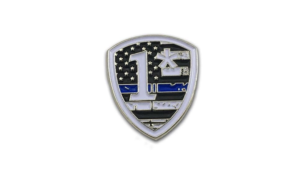 Thin Blue Line 1 Asterisk Pin - , Individual, Thin Blue Line - PIN-AST