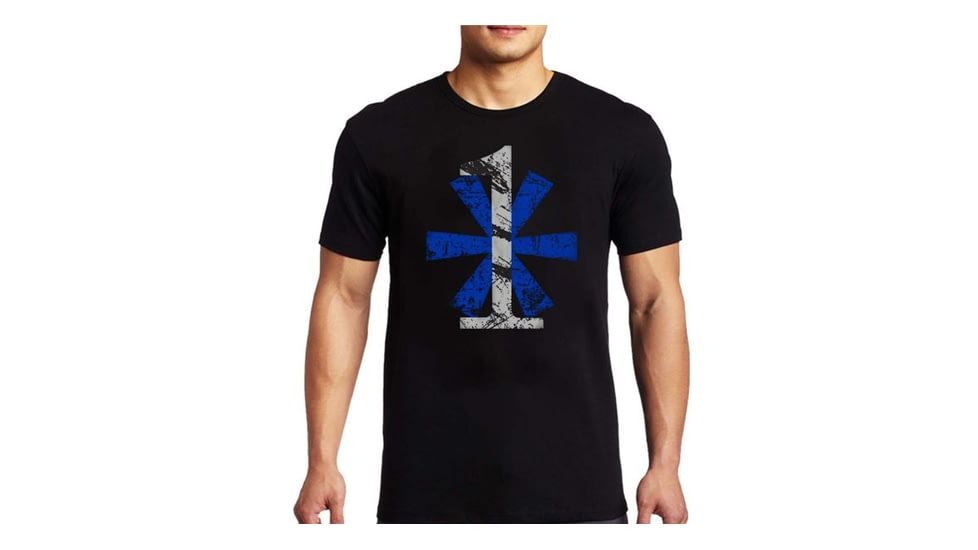 Thin Blue Line 1* Asterisk Classic T-Shirt - Mens, 2XL, Black, 1AS-BIG-BLACK-XXL