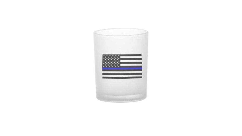 3 oz. Frosted Thin Blue Line Votive Candle Holders