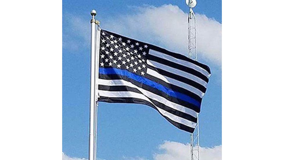 Thin Blue Line American Flag With Grommets, 4 X 6 Ft, Thin Blue Line - BLUE-AMERICAN-4X6