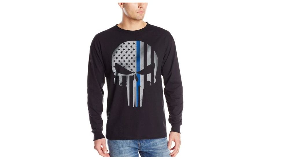 Thin Blue Line Men's Longsleeve T-shirt - Skull - TBL-LS-SKULL-XXL