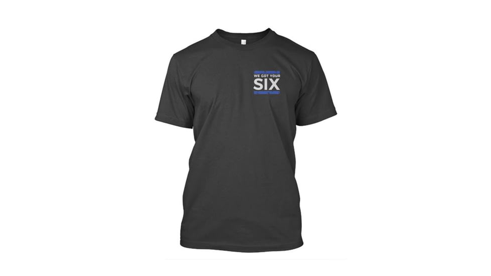 Thin Blue Line Got Your Six T-Shirt - Mens, 2XL, Black, 6IX-BLACK-XXL