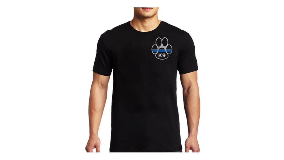 Thin Blue Line Paw T-shirt - Mens, Extra Large, Black, MEN-PAW-BLACK-XL
