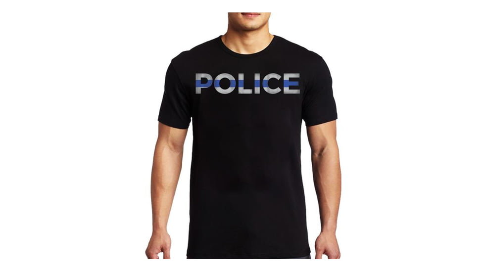 Thin Blue Line Police T-shirt - Mens, Extra Large, Black, MEN-POLICE-BLACK-XL
