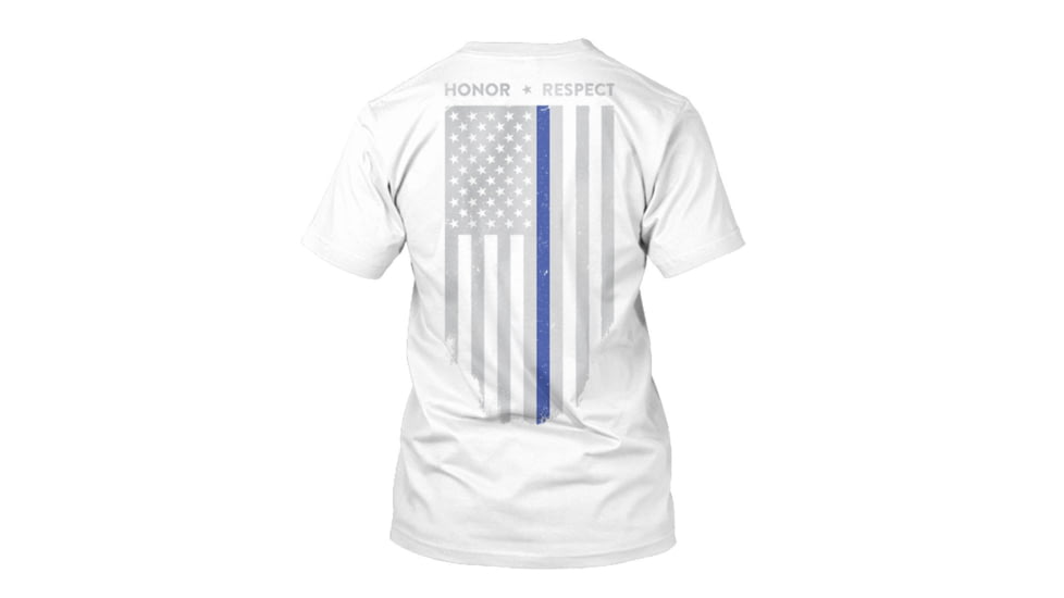 Thin Blue Line Mens T-shirt - Chicago Flag, White - CHIC-WHITE-XXXL