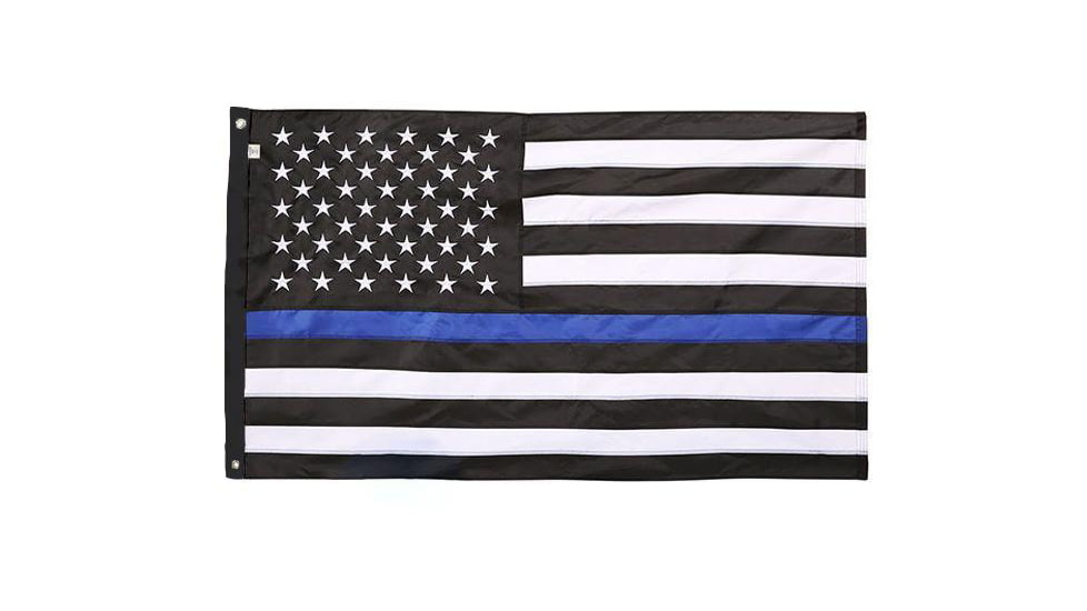 Thin Blue Line Pointview American Flag, 3x5ft, TBL-EMB-3X5