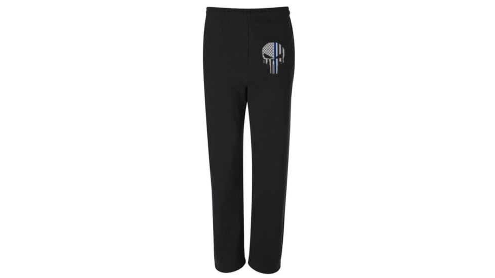 Thin Blue Line Sweatpants - , Skull, Black - SKULL-TBL-SPANTS-BLK-XXL