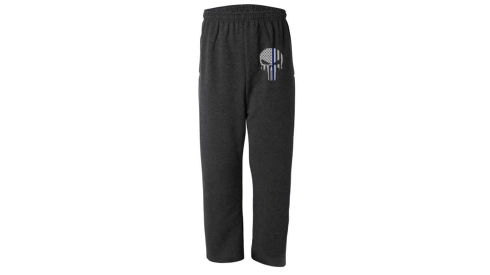Thin Blue Line Sweatpants - , Skull, Charcoal - SKULL-TBL-SPANTS-CHARC-XXL