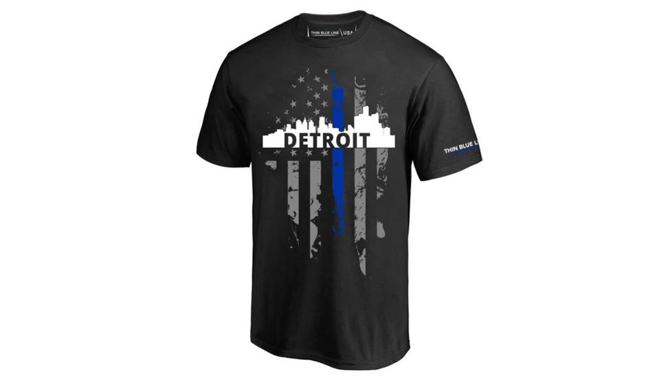 Thin Blue Line T-shirt - Detroit Large, - DETROIT-LRG-TBL-SHIRT-BLK-2XL
