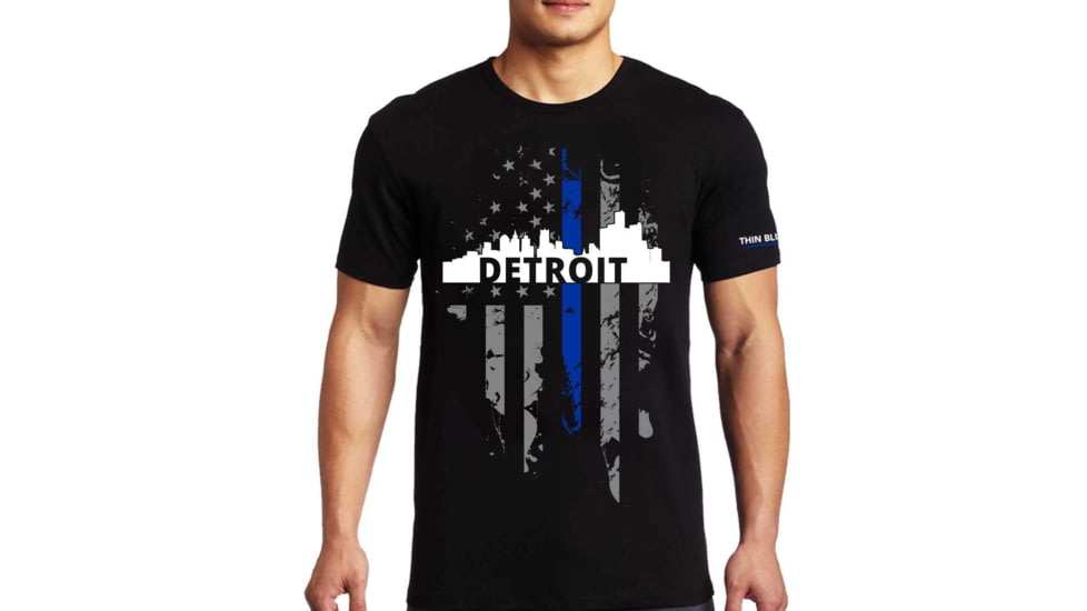 Thin Blue Line T-shirt - Detroit Large, - DETROIT-LRG-TBL-SHIRT-BLK-L