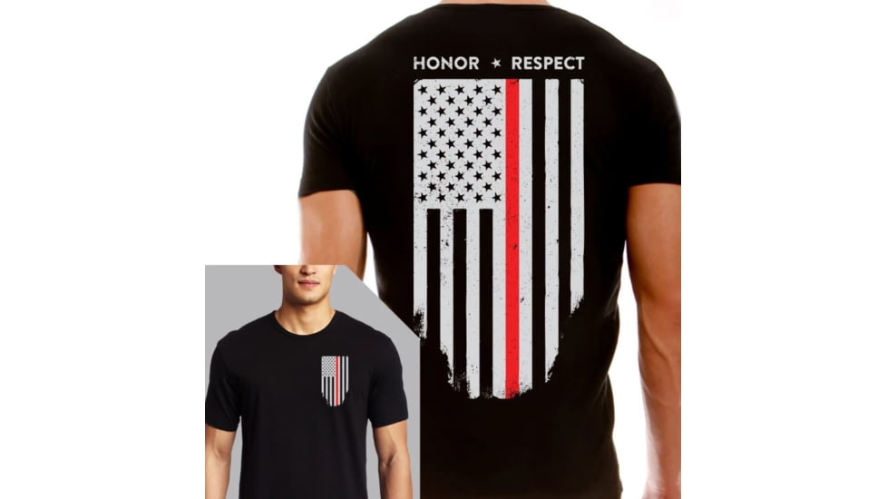 Thin Blue Line T-shirt - Honor/respect Thin Red Line, 5XL - TRL-BLACK-XXXXXL